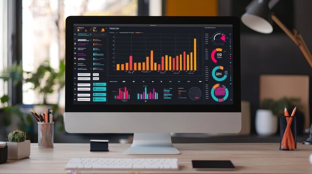 A digital marketing dashboard filled with trendy marketing analytics and campaign results