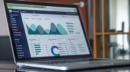 A digital marketing dashboard filled with trendy marketing analytics and campaign results