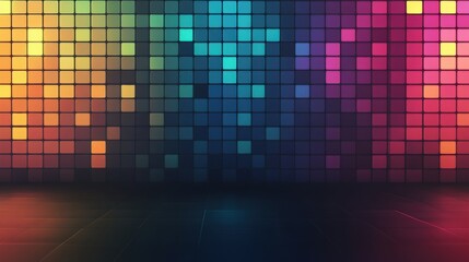 A vibrant, colorful pixelated background ideal for digital designs, highlighting squares in bright hues and gradients.