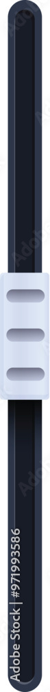 Poster simple black vertical scroll bar with a square handle button is isolated on a white background