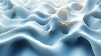 Obraz premium Soft Wavy Abstract Blue Texture Generative AI