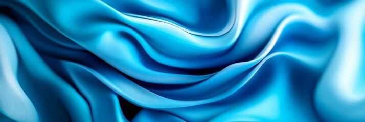 Obraz premium Abstract blue and white background with curved lines, symbolizing movement, fluidity, serenity, calmness, and sophistication.
