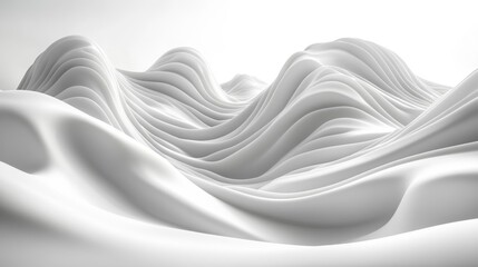 Obraz premium Abstract White Wavey Landscape Generative AI