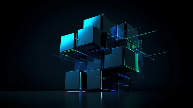 Digital cube with a futuristic tech feel
