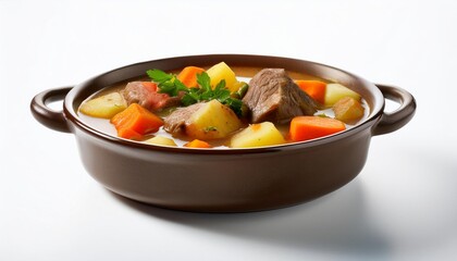 France Food, Pot-au-feu on white background isolated.