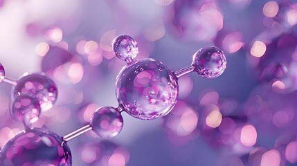 A Close-up of a Purple Molecular Structure with Bokeh Background
