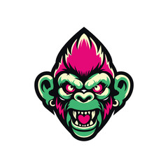 monkey face vector illustration for merch design
