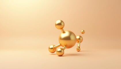  Golden abstract figure on orange background
