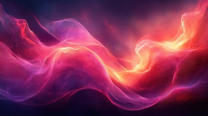 Obraz premium digital illustration abstract backgroun with neon tangle lines artistic horizontal wide wallpaper