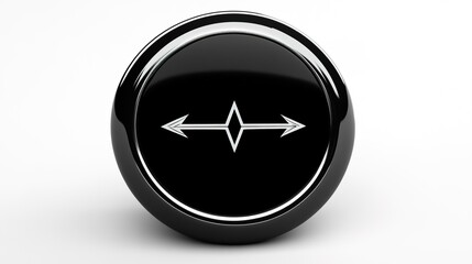 3D Icon of a Target with a Flying Arrow in Minimalistic Black and White Glass Style. This sleek and modern design features a transparent glass target with a striking arrow in flight, 