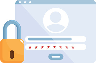 Illustration of a secure login page with a padlock, representing the concept of online security and data protection