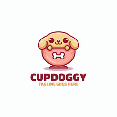 Vector Logo Illustration Dog Mascot Cartoon Style