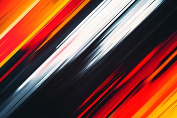 Obraz premium Slanted Velocity - A dynamic abstract background of fiery red, vibrant orange, and cool white streaks set against a stark black backdrop. 