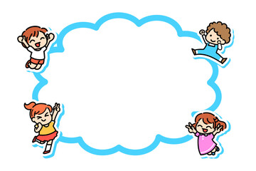 子供　ジャンプ　フレーム