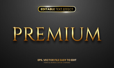 Premium gold editable text effect