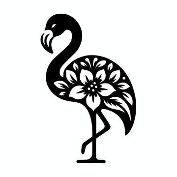 recommend clip art: Flamingo floral vector silhouette illustration clip art element 