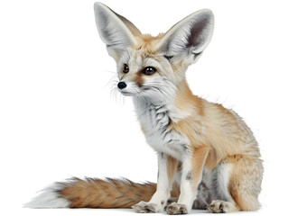 Obraz premium fennec fox sitting on white background