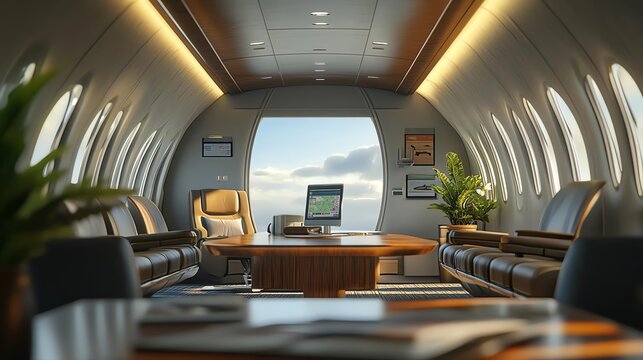 Airplane with highresolution travel elements, 3D rendering, online booking, realistic textures, creative design, travel theme