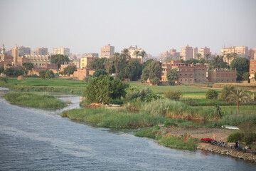 The Nile before sunset showing cairo