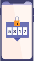 This vector illustration shows the concept of mobile phone security