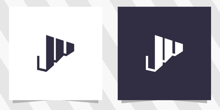 letter jw wj logo design vector