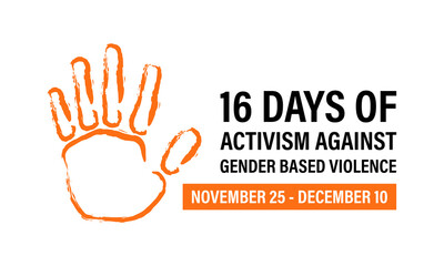 16 Days of Activism are observed to raise awareness of gender-based violence During the month of November 25 through December 10. Banner poster, flyer and background design template. Vector.