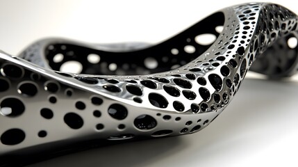 Obraz premium Abstract Metallic Structure with Circular Cutouts