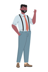 confident entrepreneur character stands