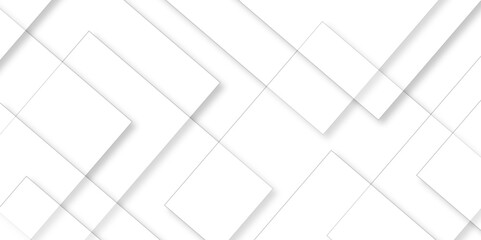 Abstract white background design with layers of textured white transparent material in triangle and squares shapes. White color technology concept geometric line vector white light grey background.	