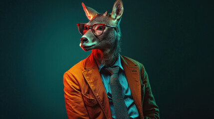 Deer in a Suit with Glasses