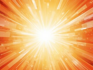 Obraz premium Sunburst background in orange color, sun rays go from center outward