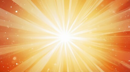 Obraz premium Sunburst background in orange color, sun rays go from center outward