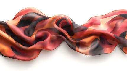 Obraz premium 38. A detailed 3D render of a luxury silk scarf with an elegant pattern, isolated on a pristine white background