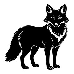 Fototapeta premium Cute red fox black silhouette vector illustration