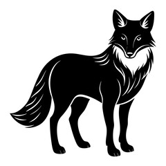 Obraz premium Cute red fox black silhouette vector illustration