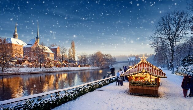 Haus im Schnee Norwegen Finnland Weihnachten Dekoration