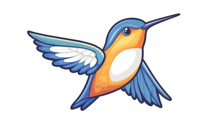 Vibrant cartoonstyle hummingbird illustration perfect for tshirts, mobile apps, and eyecatching logos.