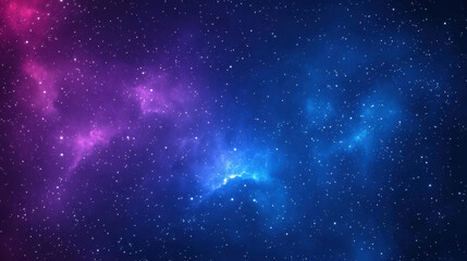 Obraz premium Explore the vastness of a starry universe, where cosmic beauty blends with vivid hues of blue and purple in a stunning backdrop.