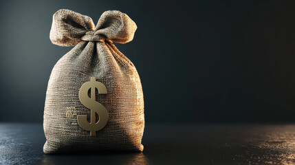 A money bag with dollar sign symbolizes wealth and financial success, evoking feelings of prosperity and abundance. This illustration captures essence of payday and financial rewards