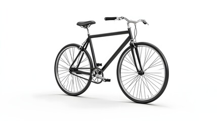 Fototapeta premium 31. A realistic 3D render of a sleek black bicycle with detailed components, isolated on a pristine white background