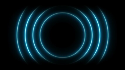 Neon Digital Wireless Network Connection Sign.  Glowing Neon Color Wi-Fi Signal, Social Media Network, Futuristic radial mobile phone Internet Technology Illustration Background.