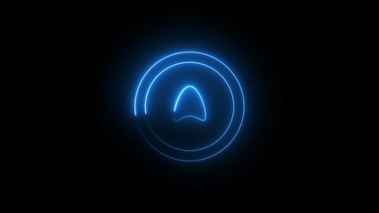 Neon Digital Wireless Network Connection Sign.  Glowing Neon Color Wi-Fi Signal, Social Media Network, Futuristic radial mobile phone Internet Technology Illustration Background.