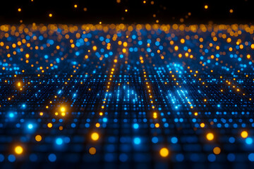 Obraz premium Abstract Blue and Orange Glow Lights Background