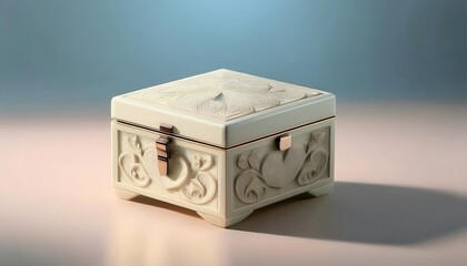 3d render of vintage jewelry box design Suitable for storing jewelry or other valuables.