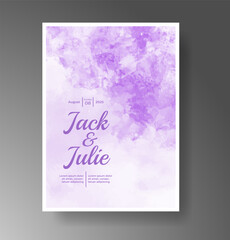Fototapeta premium Wedding invitation with Abstract splashed watercolor background
