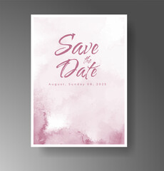 Wedding invitation with Abstract splashed watercolor background
