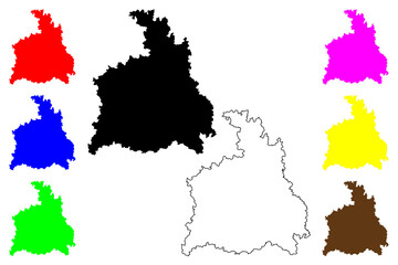Stuttgart region (Federal Republic of Germany, Baden-Wurttemberg State) map vector illustration, scribble sketch Stuttgart map