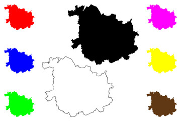 Sankt Wendel district (Federal Republic of Germany, State of Saarland, Rural district) map vector illustration, scribble sketch Sankt Wendel map