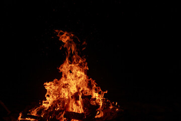 fire in the fireplace