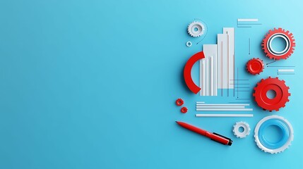 Fototapeta premium Strategic 3D Infographic of Economic Policy Regulations with Detailed Analysis and Copy Space for Text